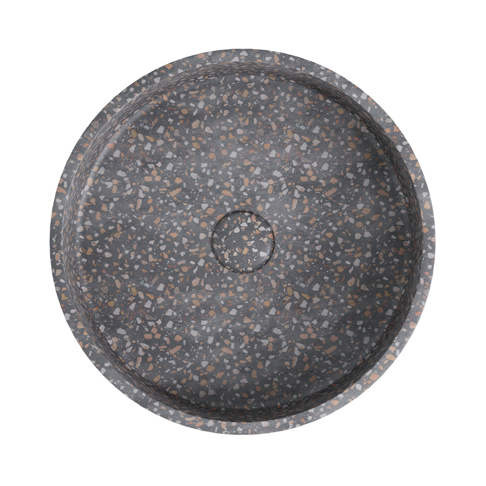 Fienza Jada Round Concrete Above Counter Basin Lunar Terrazzo