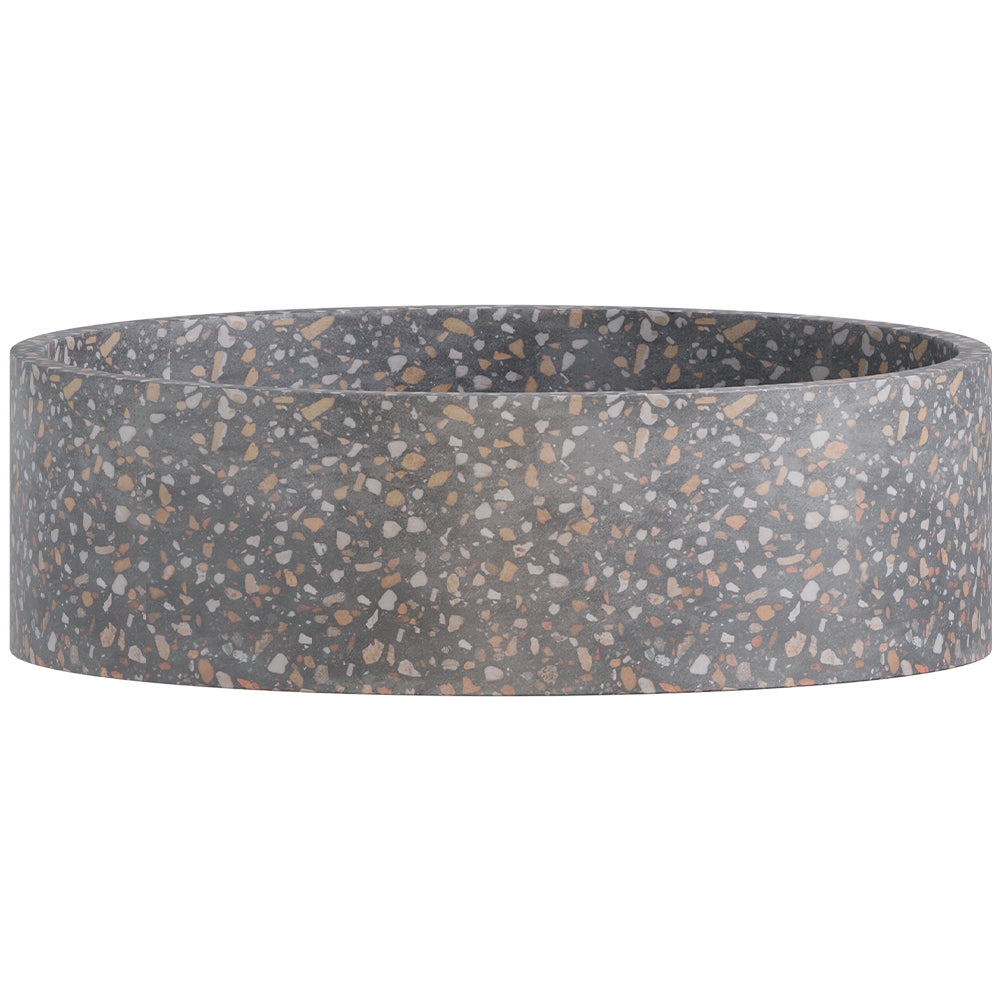 Fienza Jada Round Concrete Above Counter Basin Lunar Terrazzo