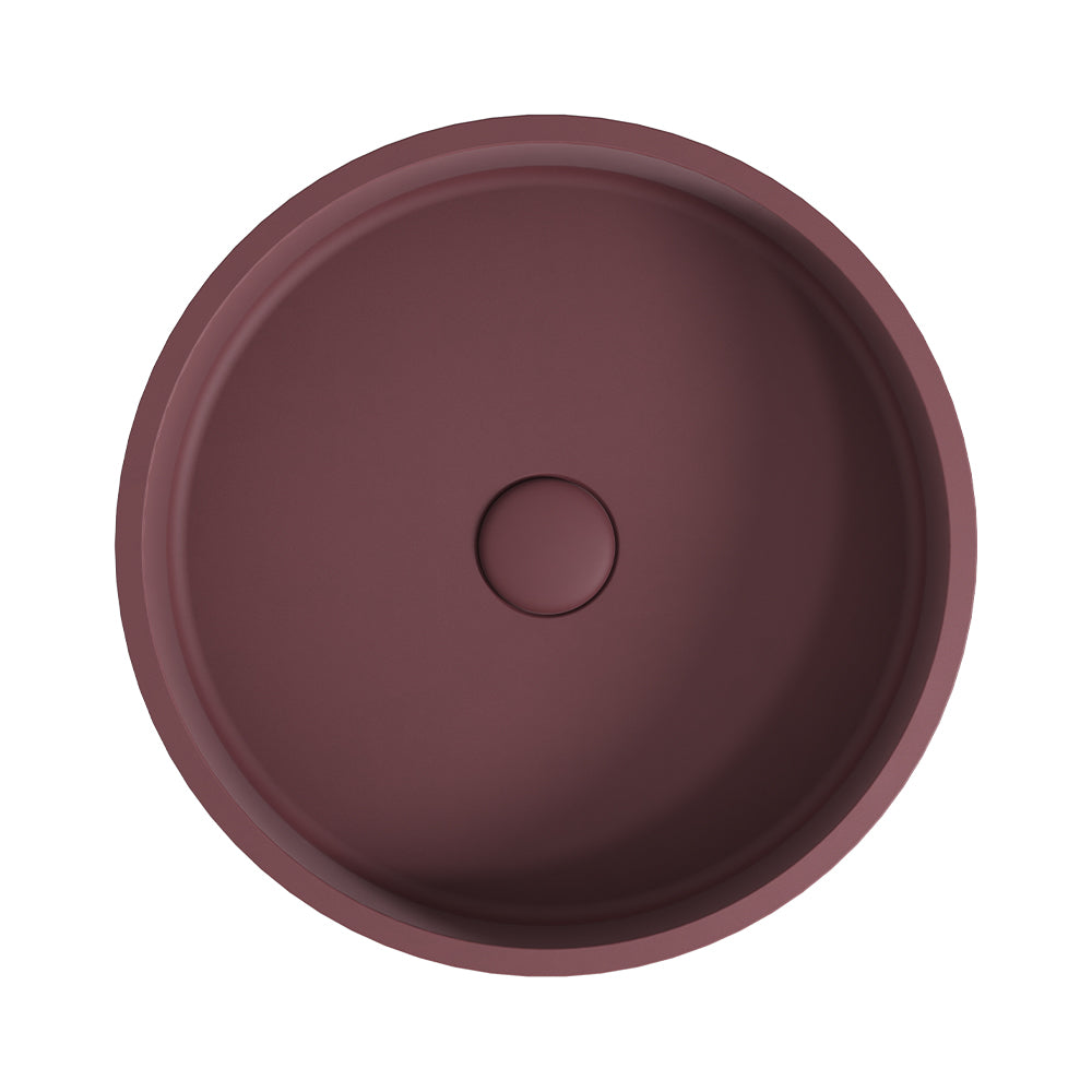 Fienza Jada Round Concrete Above Counter Basin Mulberry