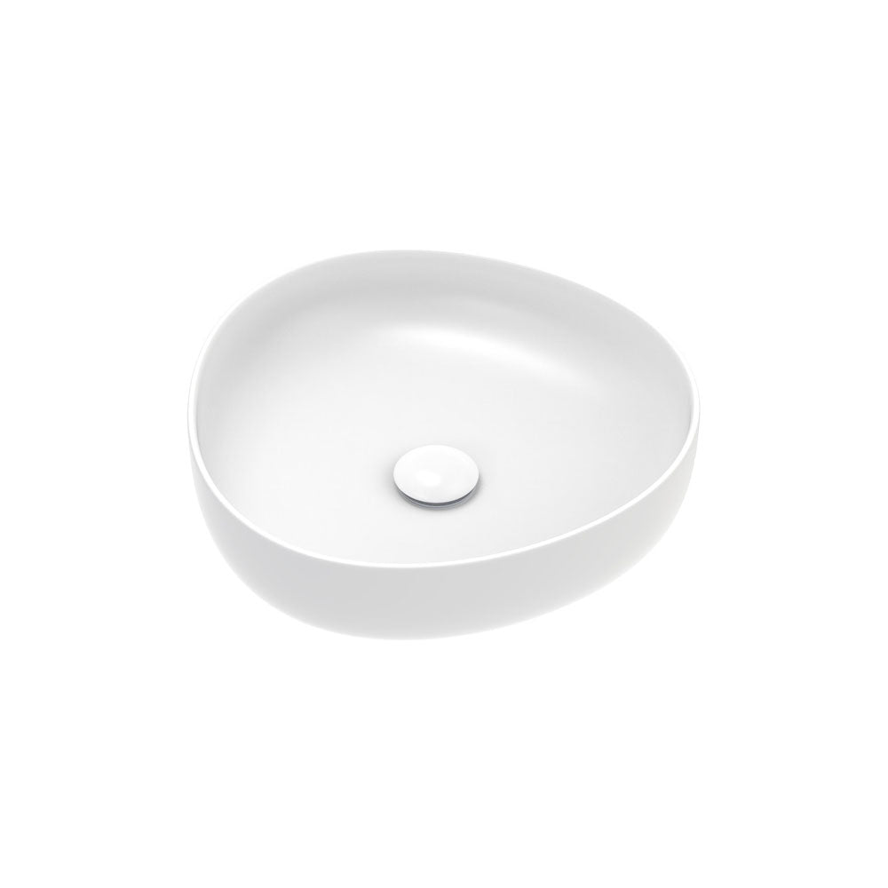 Fienza Pebble Small Above Counter Basin Matte White