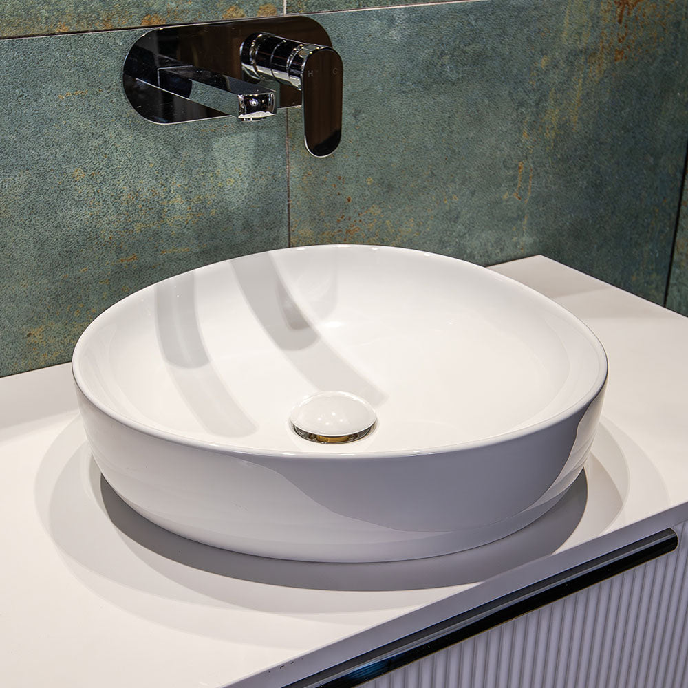 Fienza Pebble Small Above Counter Basin Gloss White
