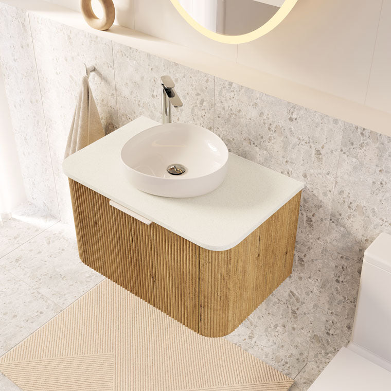 Fienza Pebble Small Above Counter Basin Gloss White