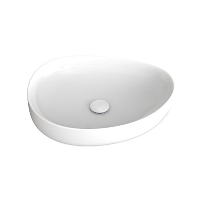 Fienza Pebble Medium Above Counter Basin Gloss White