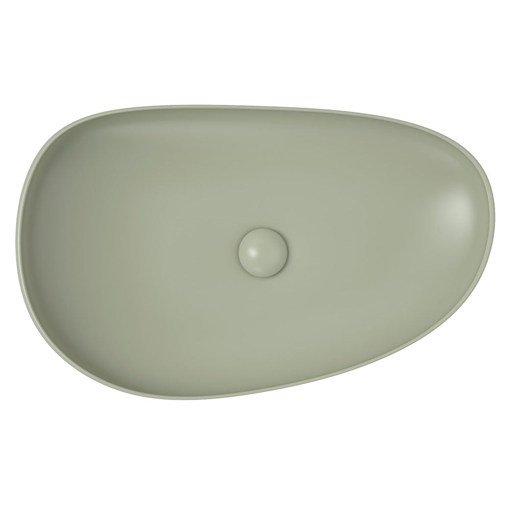 Fienza Pebble Large Above Counter Basin Matte Olive
