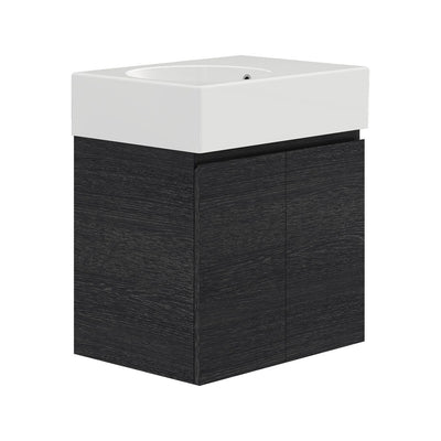 Fienza Reba Ensuite Door 600 Left Bowl Wall Hung Vanity