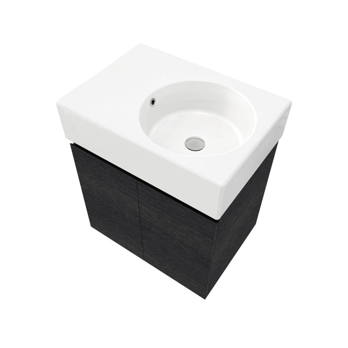 Fienza Reba Ensuite Door 600 Right Bowl Wall Hung Vanity