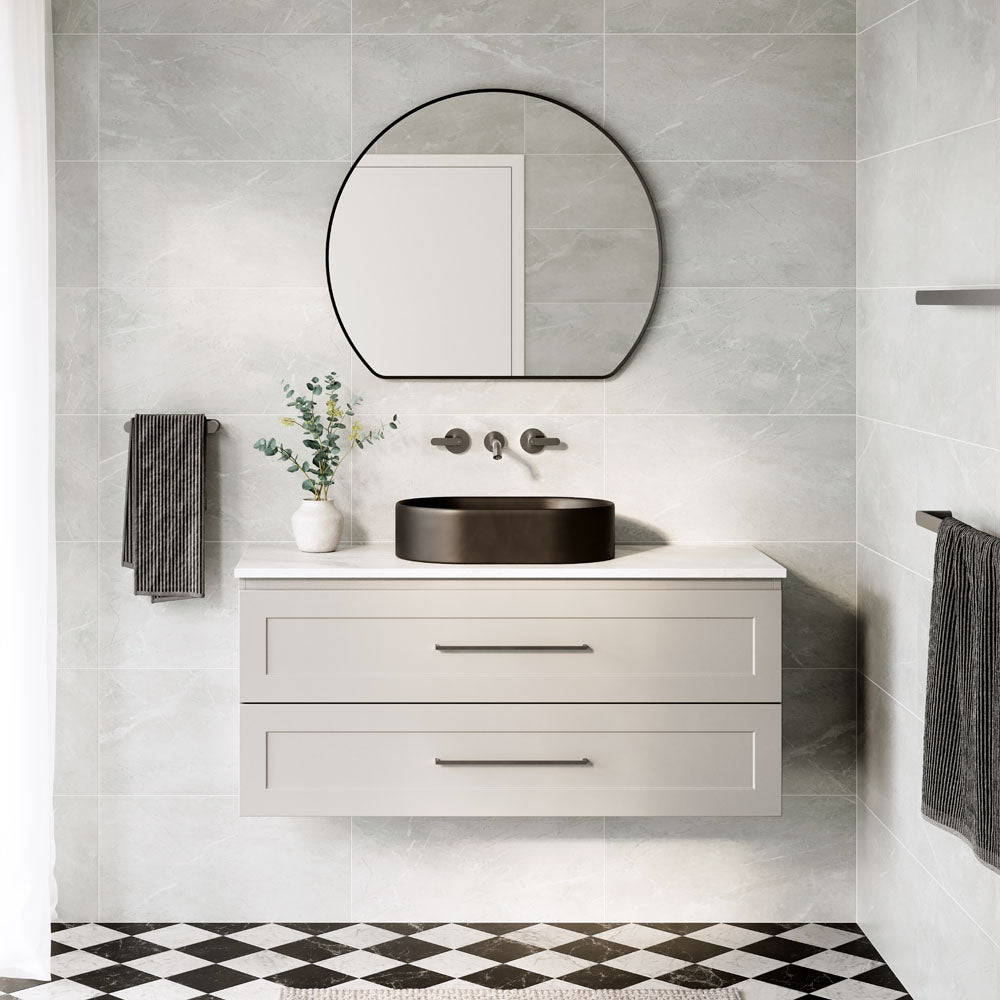 Fienza Aluca Pill Above Counter Basin Matte Black