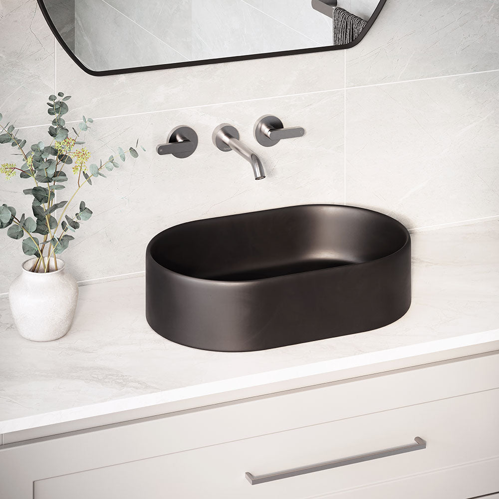 Fienza Aluca Pill Above Counter Basin Matte Black