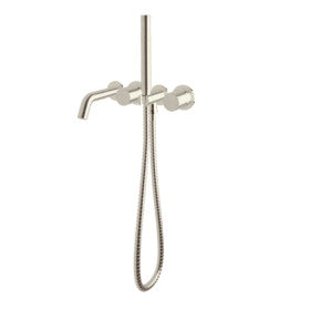 Sussex Felix Bath Mixer System 200mm with Hand Shower Brushed Oyster Nickel