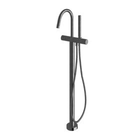 Sussex Felix Floor Mount Mixer with Handheld Shower Brushed Smoke Gunmetal