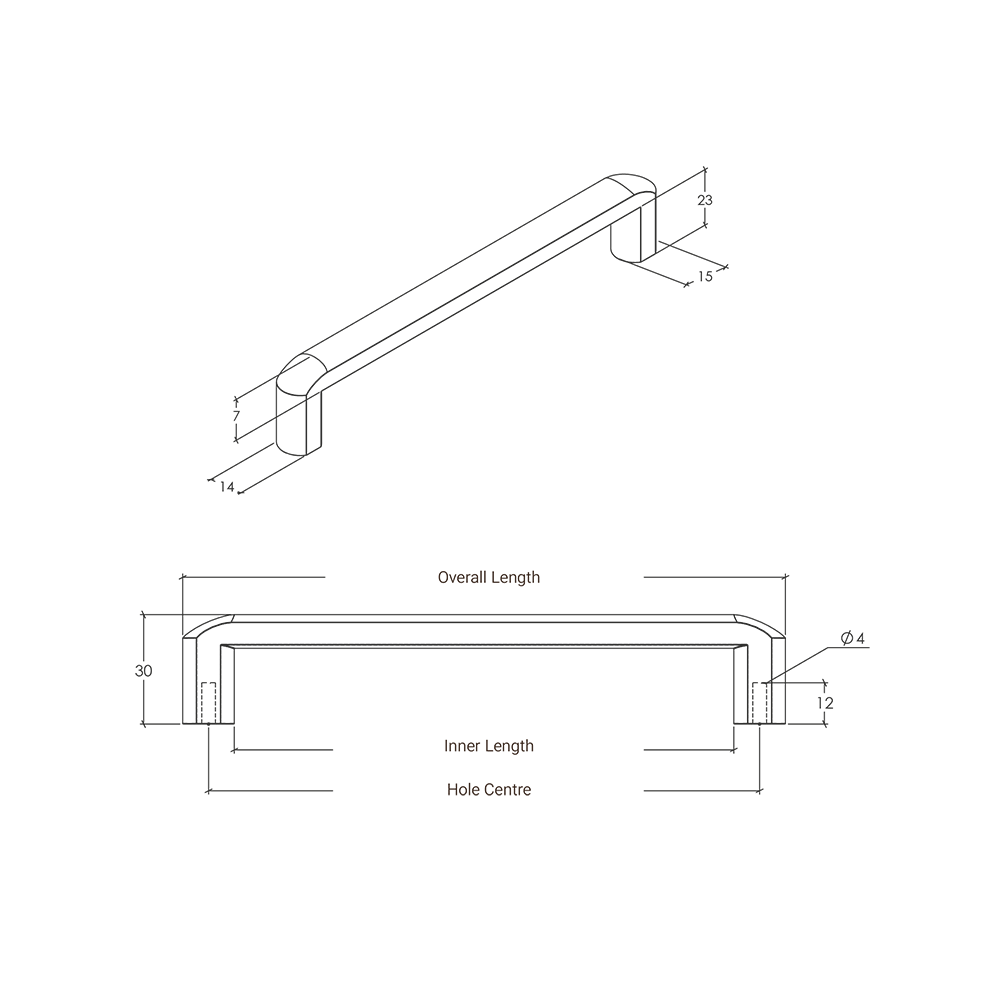 Momo Roma D Handle - Line Drawing