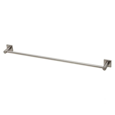 Phoenix Radii Single Towel Rail 800mm Square Plate Brushed Nickel