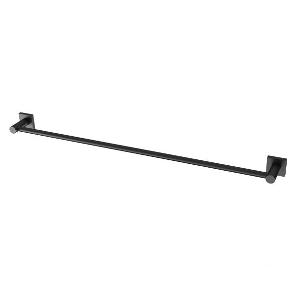 Phoenix Radii Single Towel Rail 800mm Square Plate Matte Black