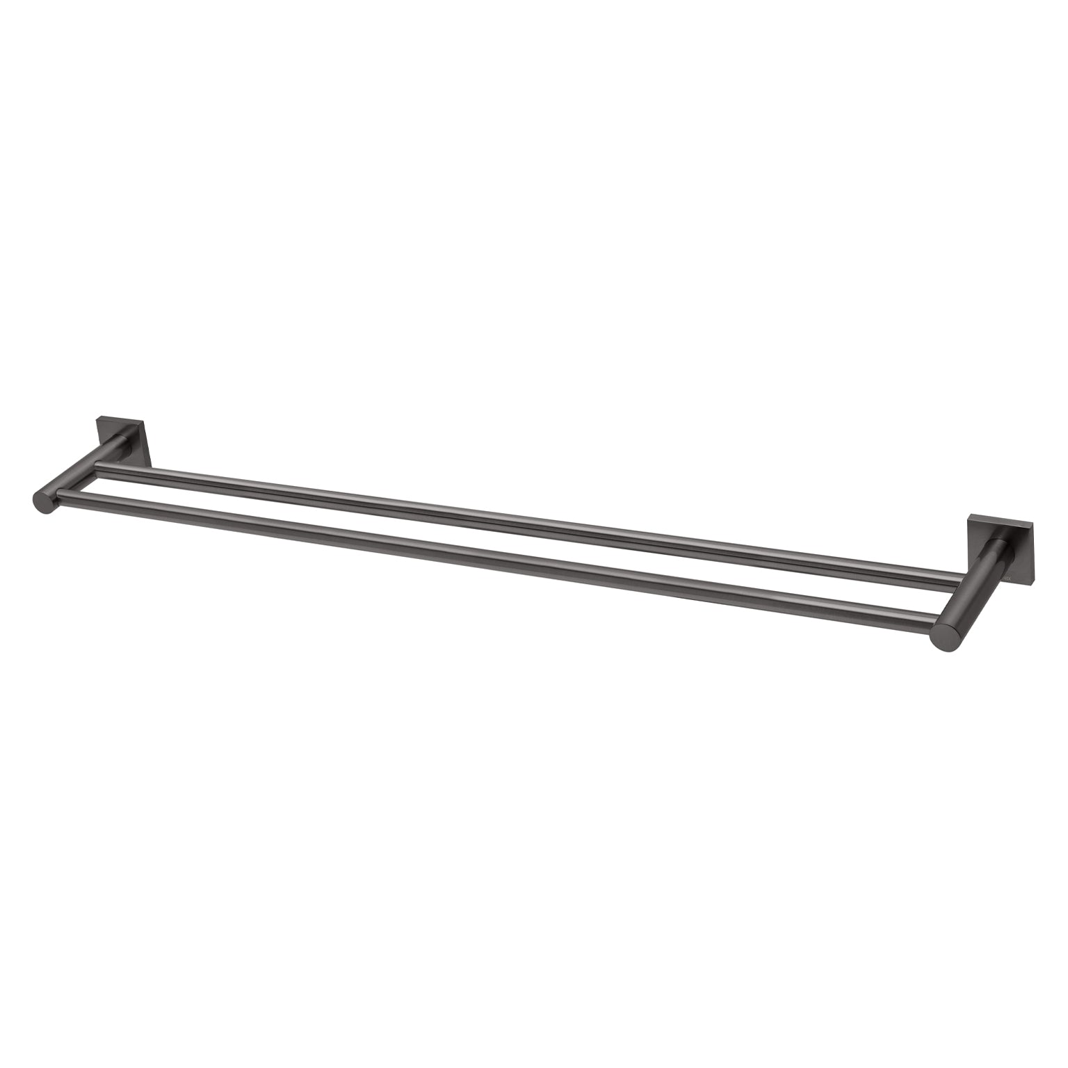 Phoenix Radii Double Towel Rail 800mm Square Plate Matte Black