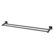 Phoenix Radii Double Towel Rail 800mm Square Plate Matte Black