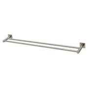 Phoenix Radii Double Towel Rail 800mm Square Plate Brushed Nickel