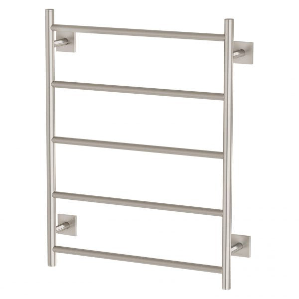 Phoenix Radii Heated Towel Ladder 550 x 740mm Sqaure Plate Brushed Nickel