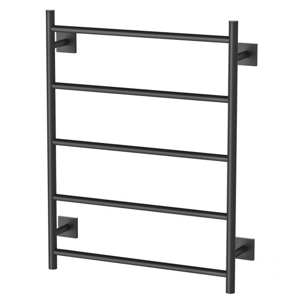 Phoenix Radii Heated Towel Ladder 550 x 740mm Sqaure Plate Matte Black