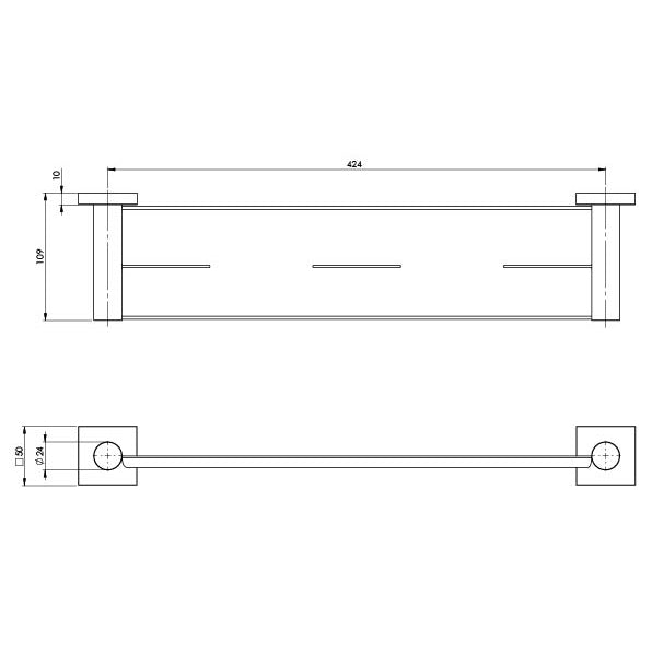 Phoenix Radii Metal Shelf Square Plate Matte Black