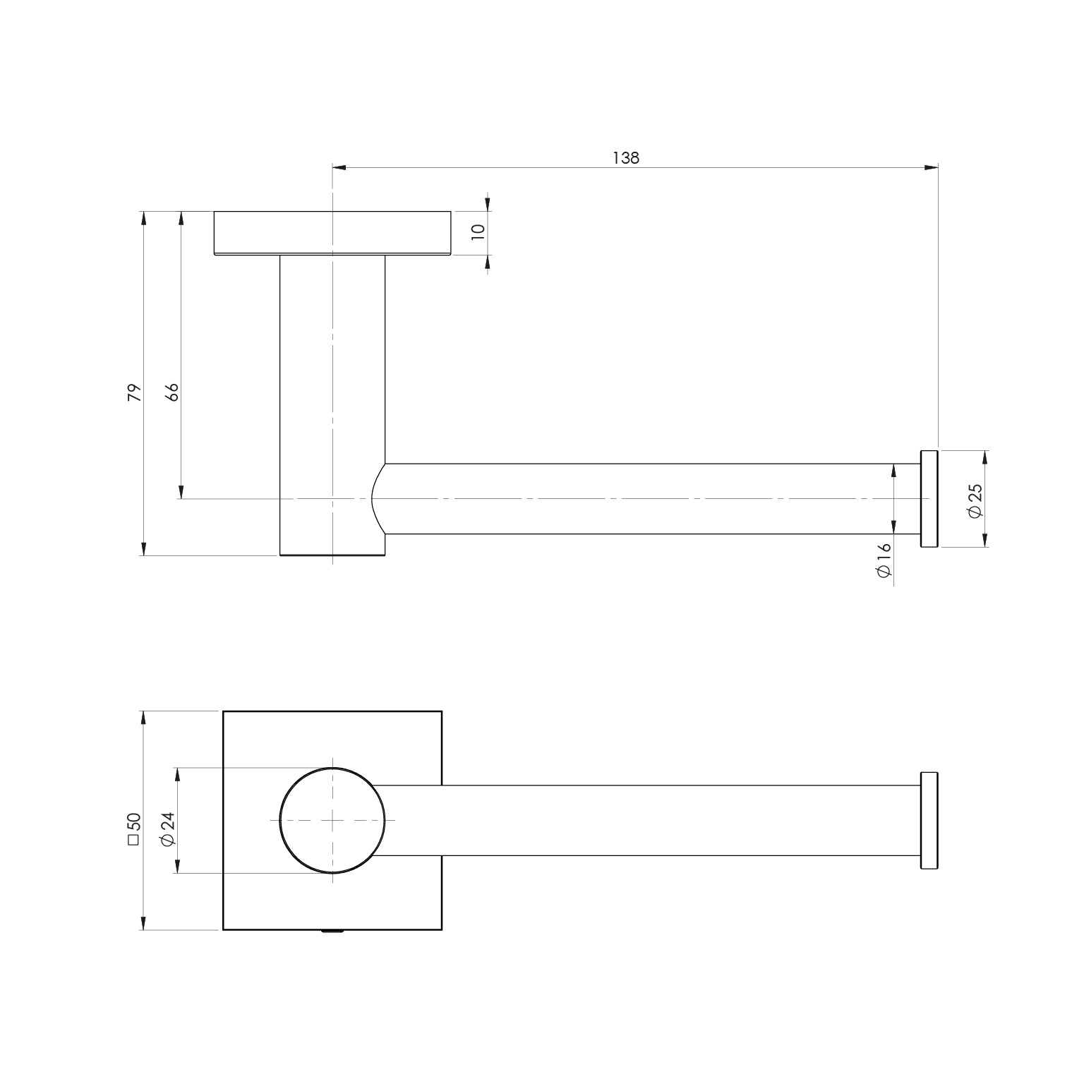 Phoenix Radii Toilet Roll Holder Square Chrome