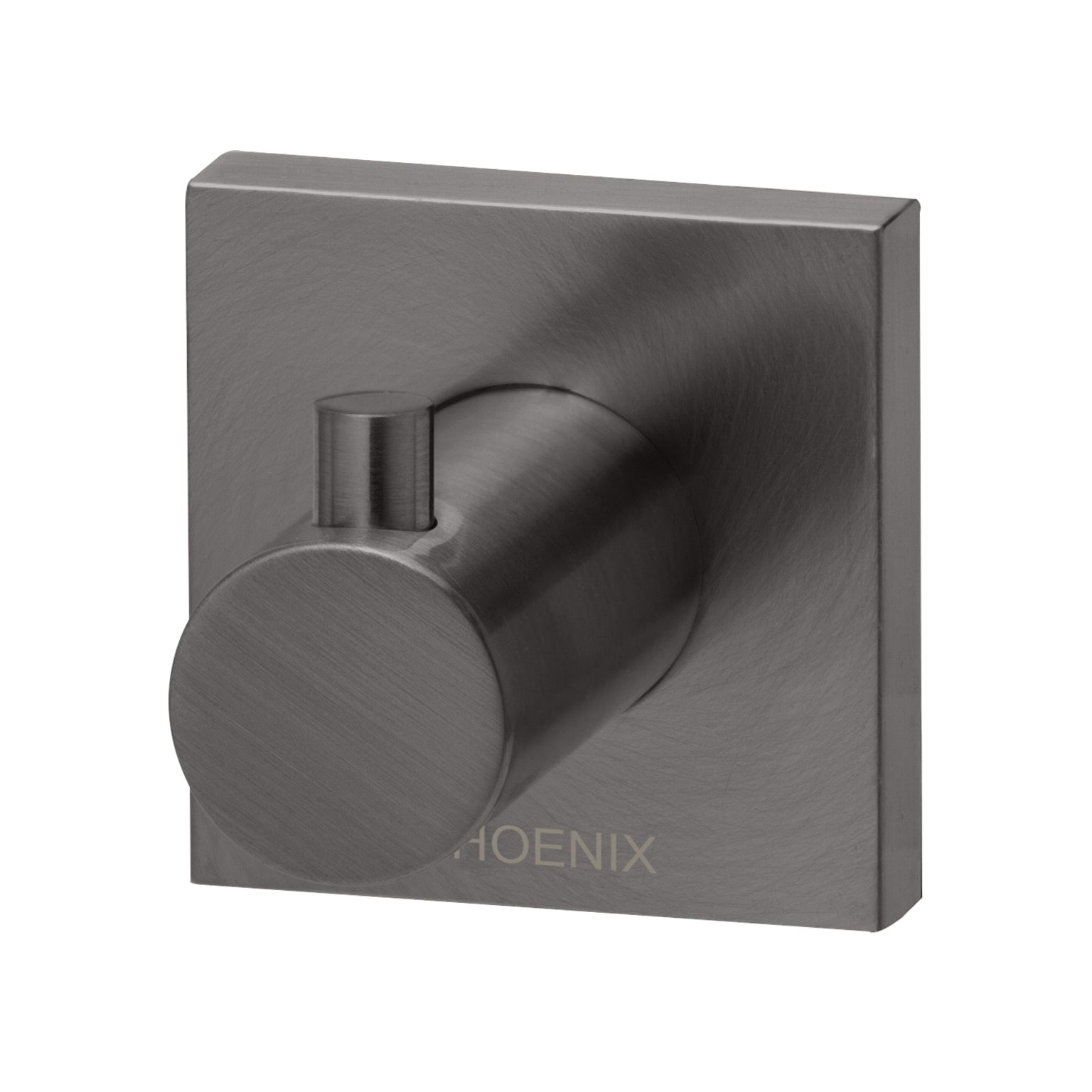 Phoenix Radii Robe Hook Square Plate Brushed Carbon