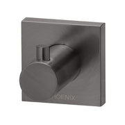 Phoenix Radii Robe Hook Square Plate Brushed Carbon