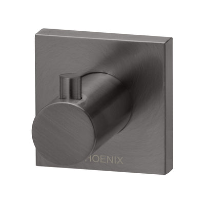 Phoenix Radii Robe Hook Square Plate Brushed Carbon