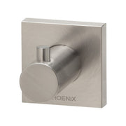 Phoenix Radii Robe Hook Square Plate Brushed Nickel