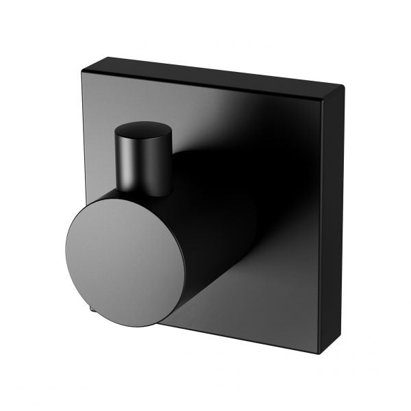 Phoenix Radii Robe Hook Square Plate Matte Black