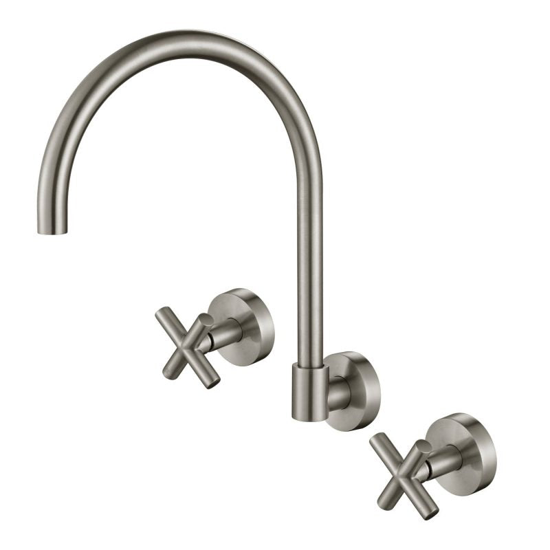 Modern National Ryker Wall Sink Set 1/4 Turn - Brushed Nickel