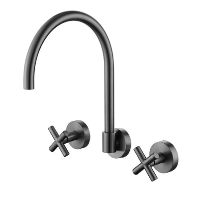 Modern National Ryker Wall Sink Set 1/4 Turn - Gunmetal