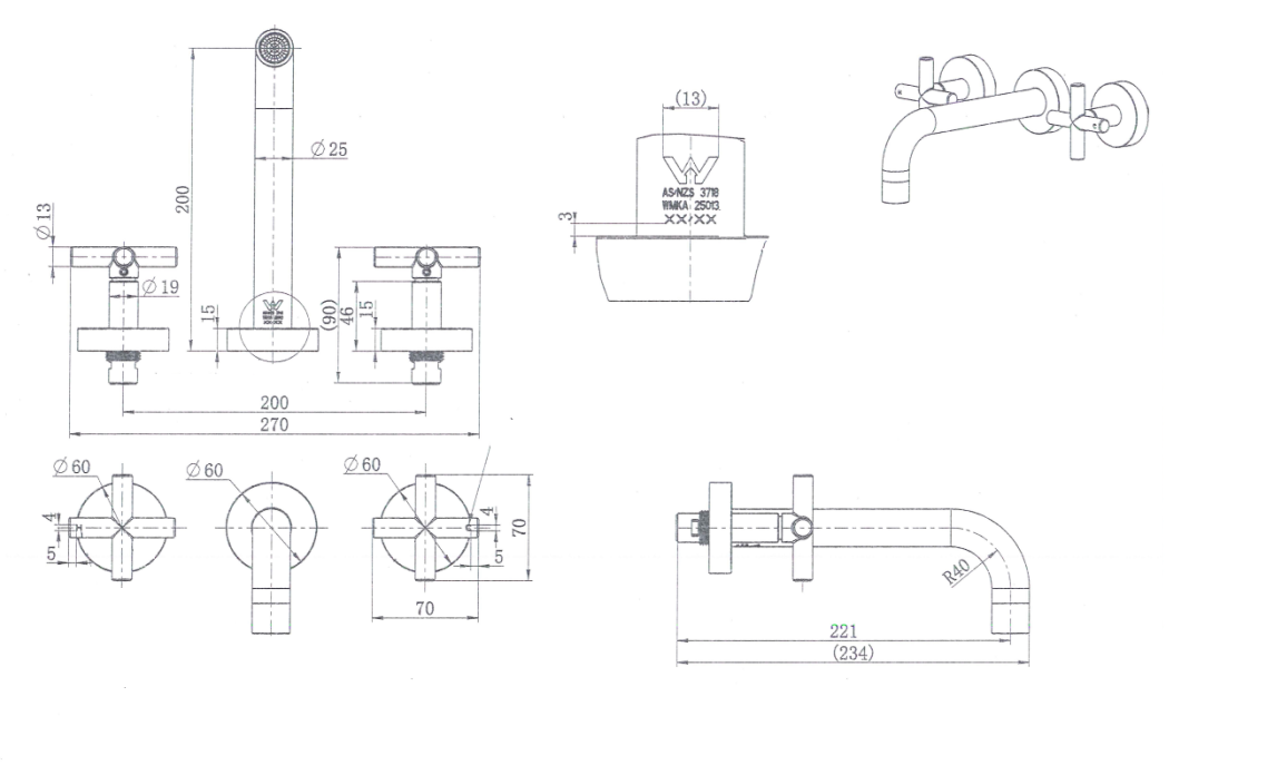 Modern National Ryker Bath Set 1/4 Turn