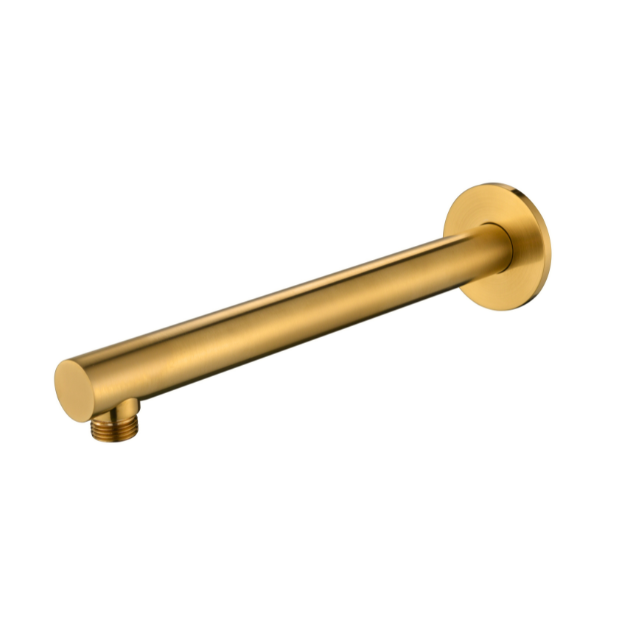 Modern National Round Shower Arm 300mm - Polished Brass