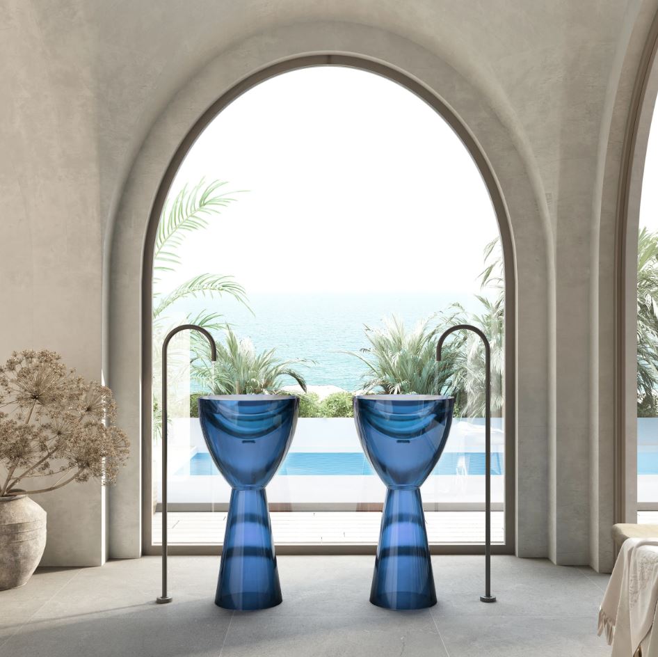 Cassa Design Wow Pedestal Translucency Resin Stone Basin