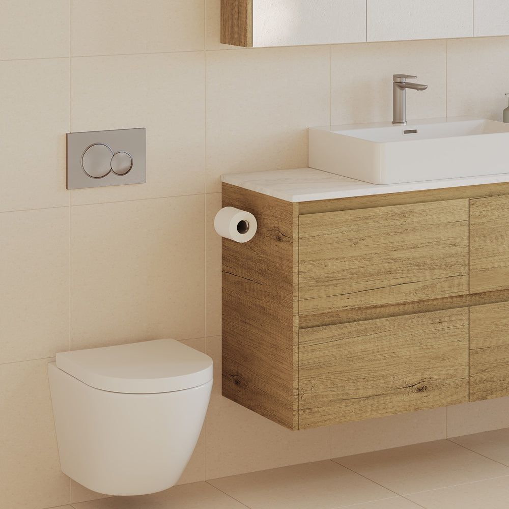 Fienza Sigma Round Button Flush Plate Brushed Nickel