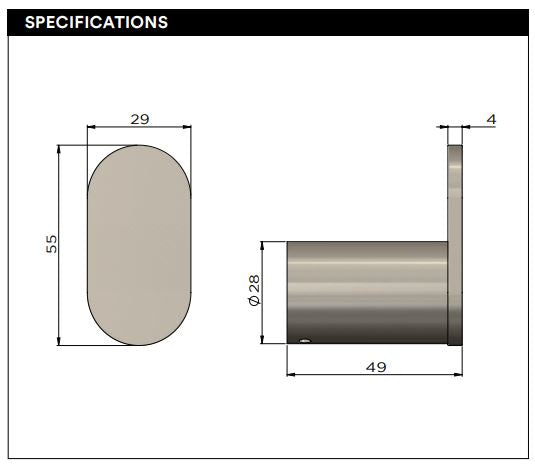 Meir Curvae Single Robe Hook - Brushed Nickel