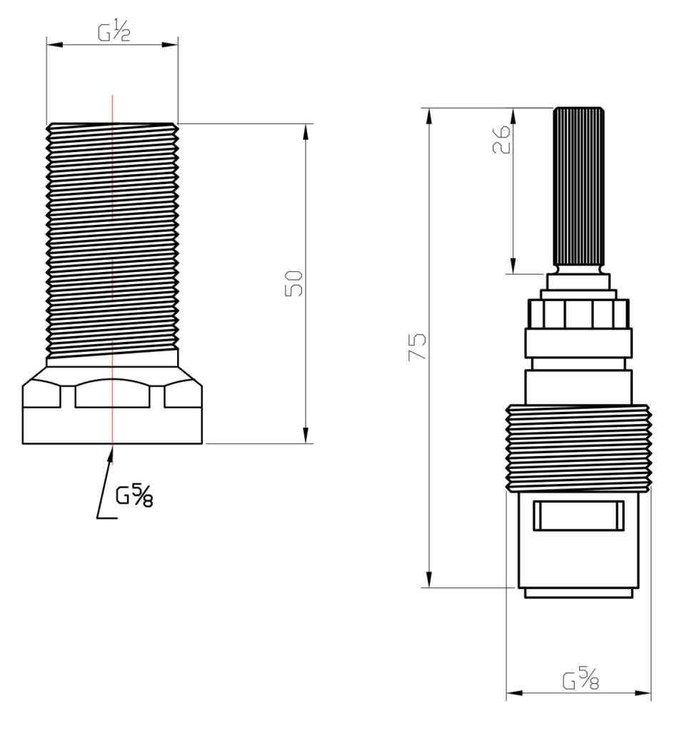 Bella Vista Wall Top Assembly - Body Only - Spindle Diagram