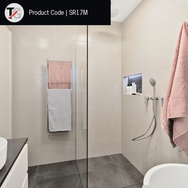 Thermogroup Thermorail 240V Straight Round Ladder Heated Towel Rail Polished Stainless Steel