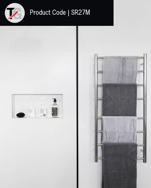Thermogroup Thermorail 240V Straight Round Ladder Heated Towel Rail Polished Stainless Steel