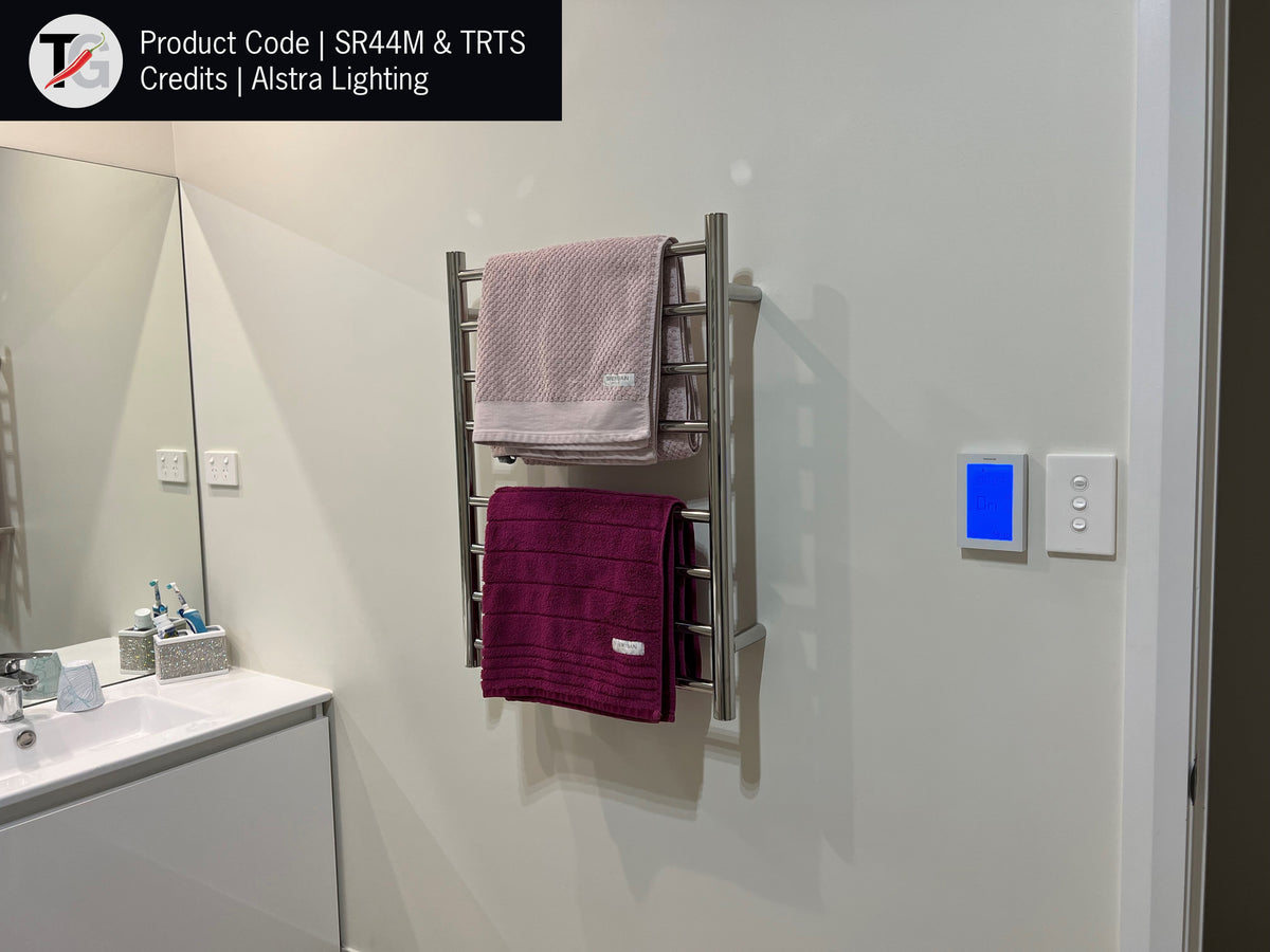 Thermogroup Thermorail 240V Straight Round Ladder Heated Towel Rail Polished Stainless Steel