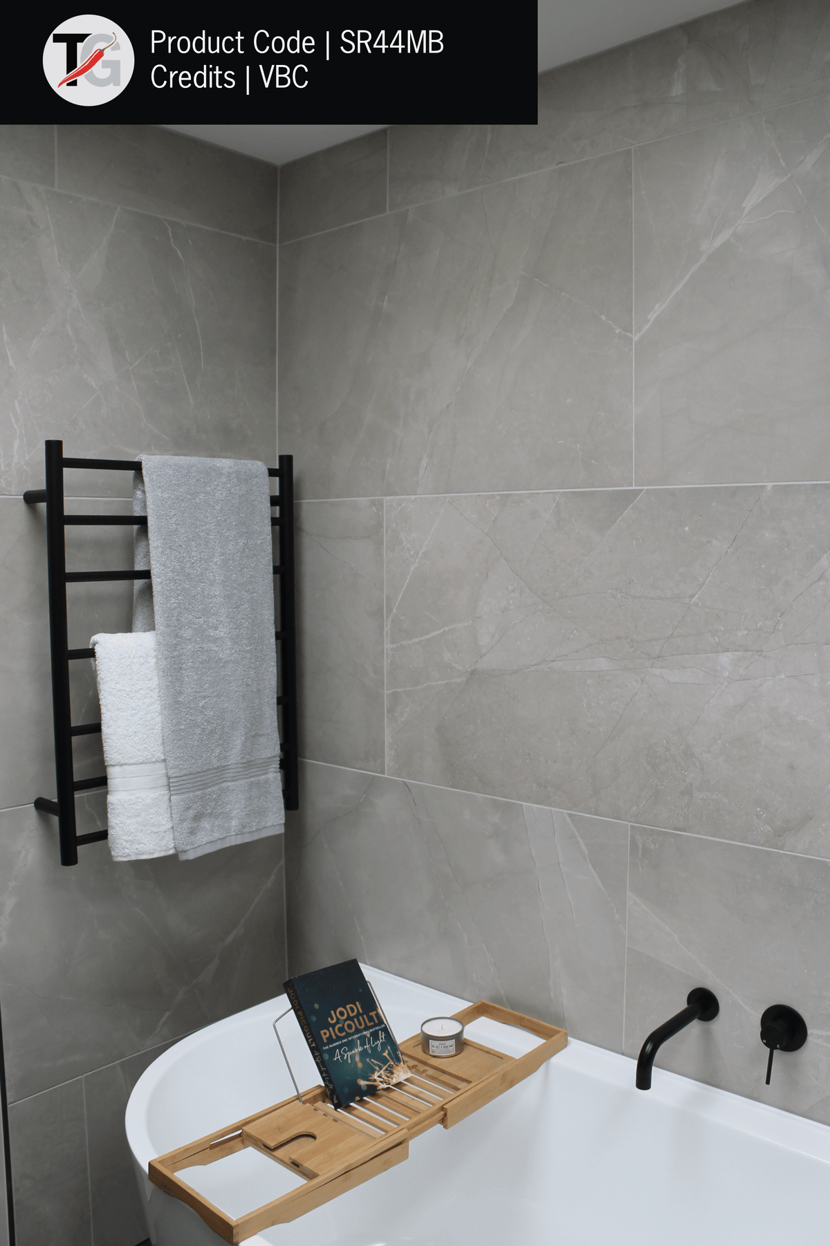 Thermogroup Thermorail 240V Round Ladder Heated Towel Rail Matt Black