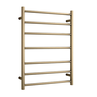 Thermogroup Thermorail 240V Round Ladder Heated Towel Rail Brushed Brass