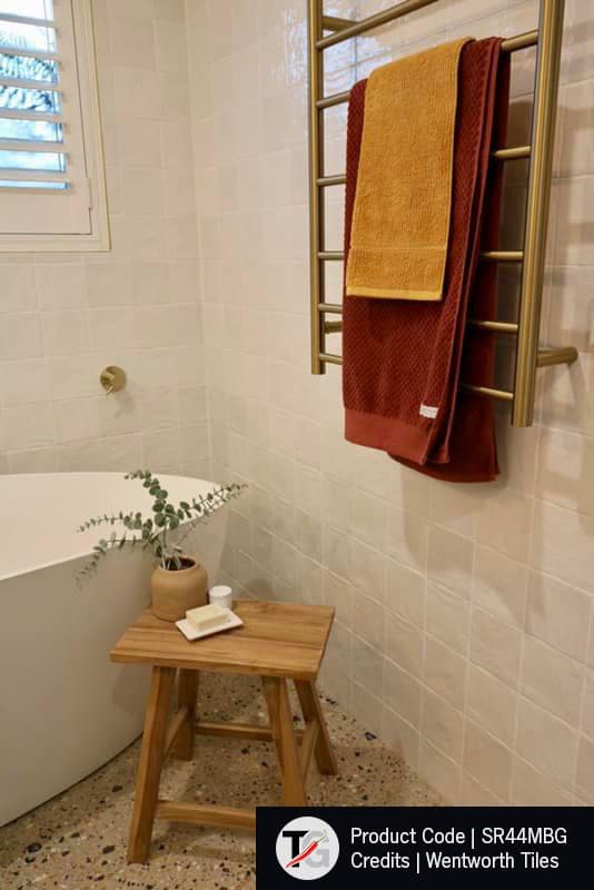 Thermogroup Thermorail 240V Round Ladder Heated Towel Rail Brushed Gold