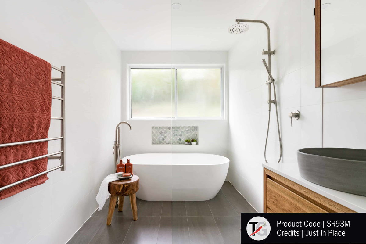 Thermogroup Thermorail 240V Straight Round Ladder Heated Towel Rail Polished Stainless Steel