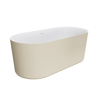 Fienza Empire Slim Freestanding Solid Surface Bath 1500mm Matte Khaki