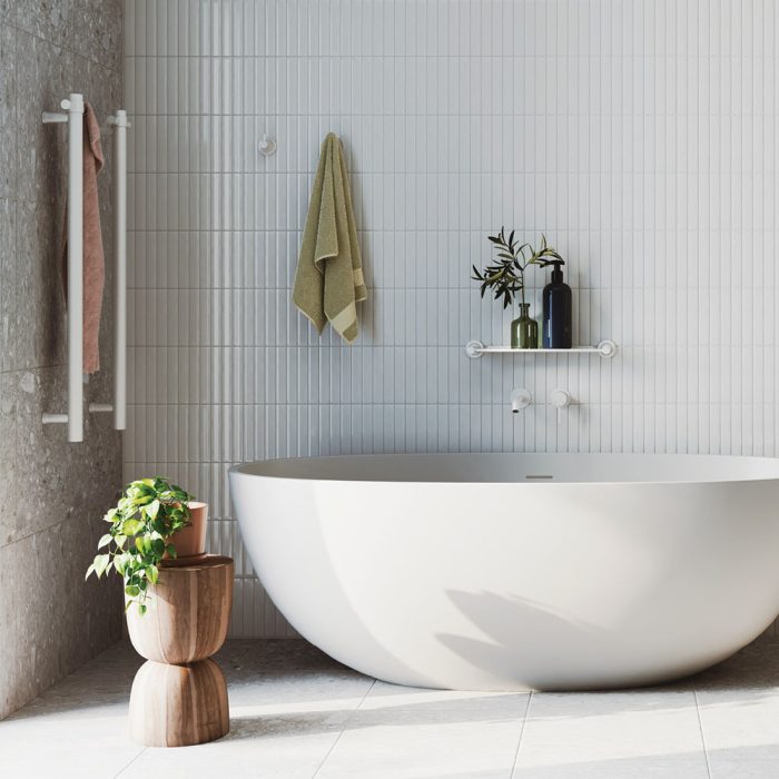 Sasso 1650mm Matte White Stone Bath