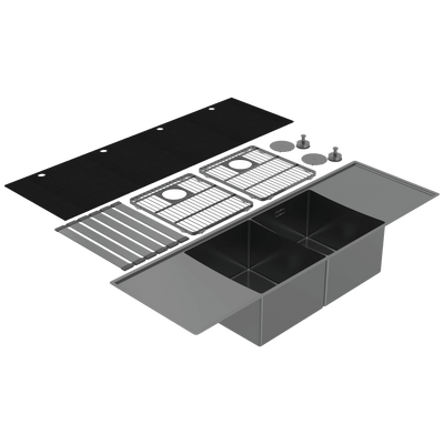 Abey Boutique Lugano Double Bowl Sink Black Pearl