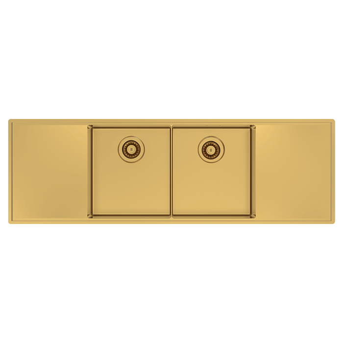 Abey Boutique Lugano Double Bowl & Double Drainer Sink Eureka Gold