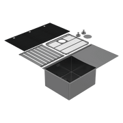 Abey Boutique Lugano Single Bowl & Drainer Left Hand Bowl Black Pearl