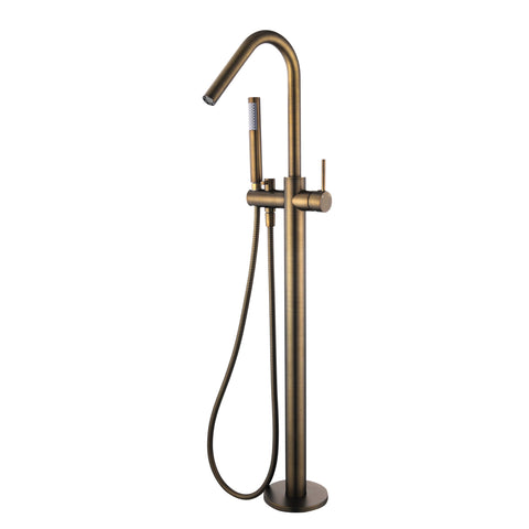 Modern National Star Freestanding Bath Mixer With Hand Shower Antique Brass